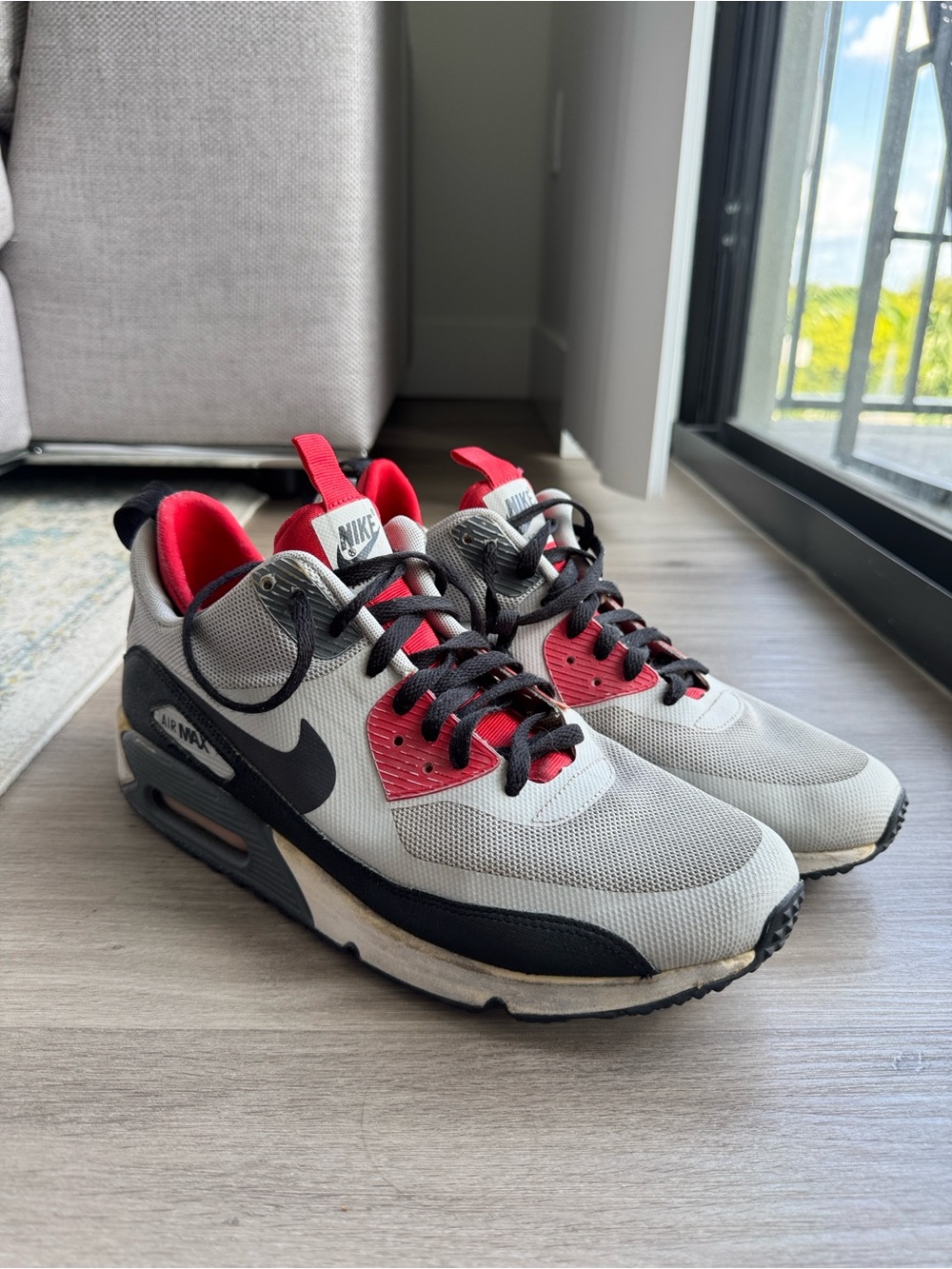 Nike Air Max Men’s Sneakers in Grey, Black & Red
